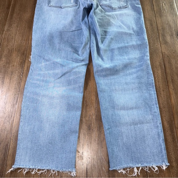 KUT Rachael Fab Ab Mom Jeans Ankle Crop Straight High Rise Raw Hem Button Fly - Picture 8 of 8